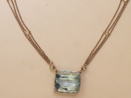 Blue Topaz and Diamonds by the yard style necklace
